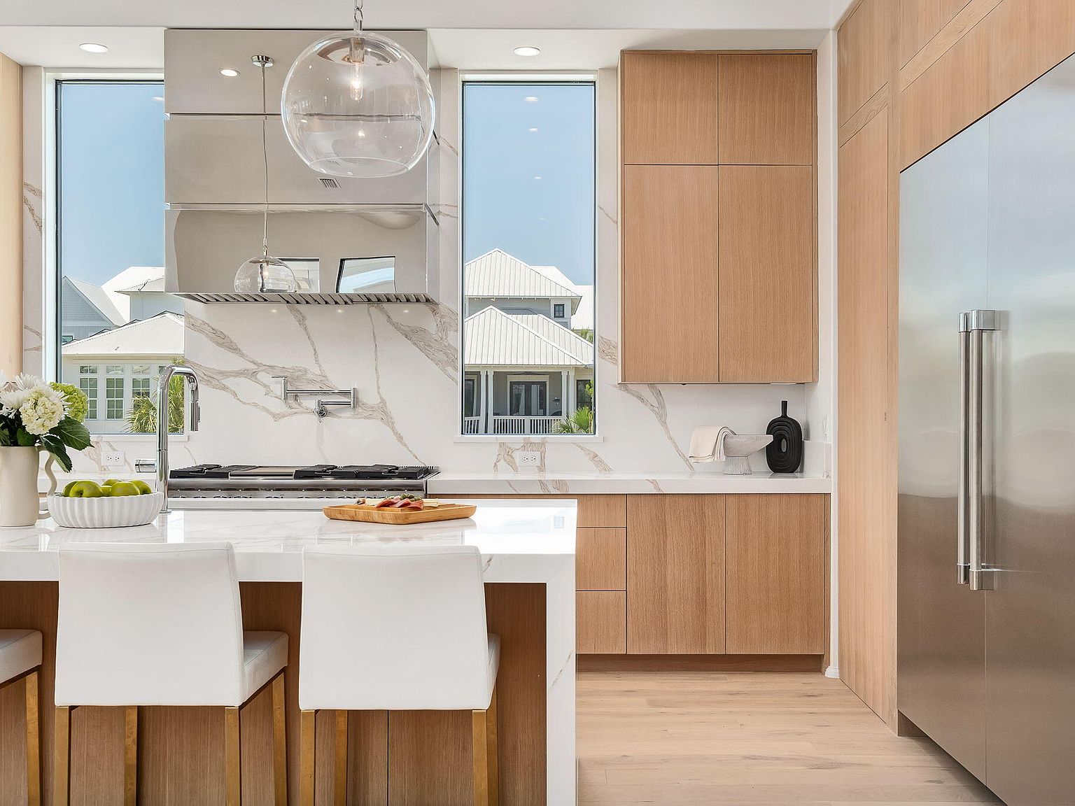 Kitchen detail with marble counters